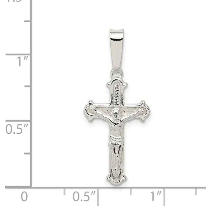 TreasureFineJewelers Necklaces Sterling Silver Polished Crucifix Pendant