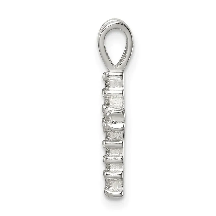 TreasureFineJewelers Necklaces Sterling Silver Polished CZ Cross Pendant