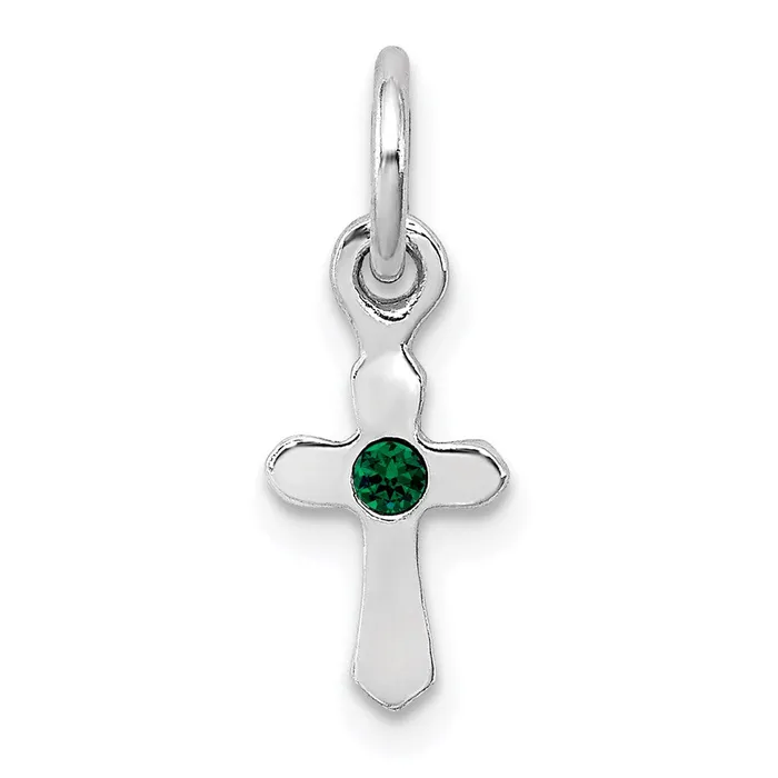 TreasureFineJewelers Necklaces Sterling Silver RHpltd Childs May Green Preciosca Crystal Cross Pendant TreasureFineJewelers Necklaces Sterling Silver RHpltd Childs May Green Preciosca Crystal Cross Pendant