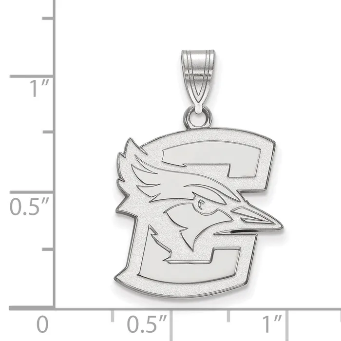 TreasureFineJewelers Necklaces Sterling Silver Rhodiumplated Creighton University Bluejay Large Pendant
