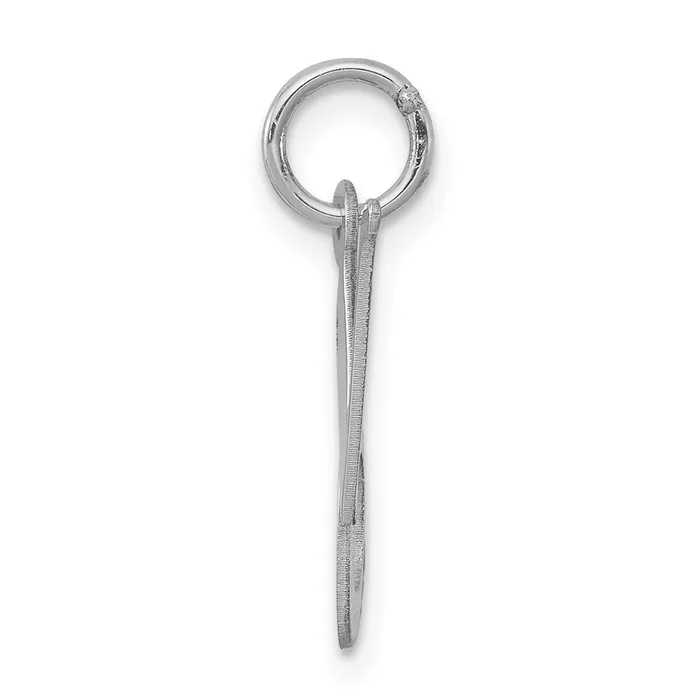 TreasureFineJewelers Necklaces Sterling Silver Rhodiumplated Fancy Script Letter N Initial Charm