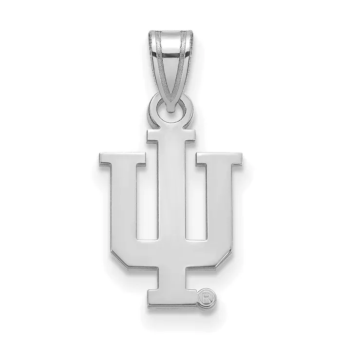 TreasureFineJewelers Necklaces Sterling Silver Rhodiumplated Indiana University IU Small Pendant TreasureFineJewelers Necklaces Sterling Silver Rhodiumplated Indiana University IU Small Pendant