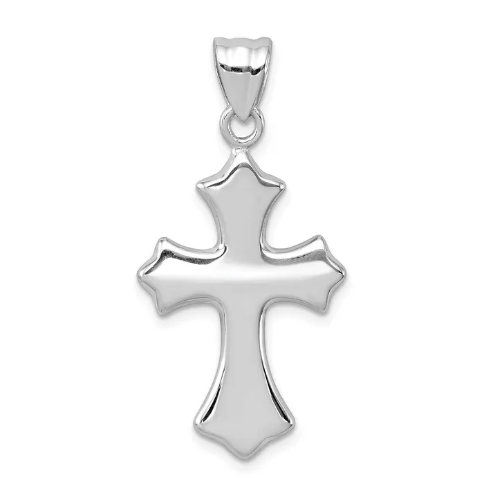 TreasureFineJewelers Necklaces Sterling Silver Rhodiumplated Polished Cross Pendant TreasureFineJewelers Necklaces Sterling Silver Rhodiumplated Polished Cross Pendant