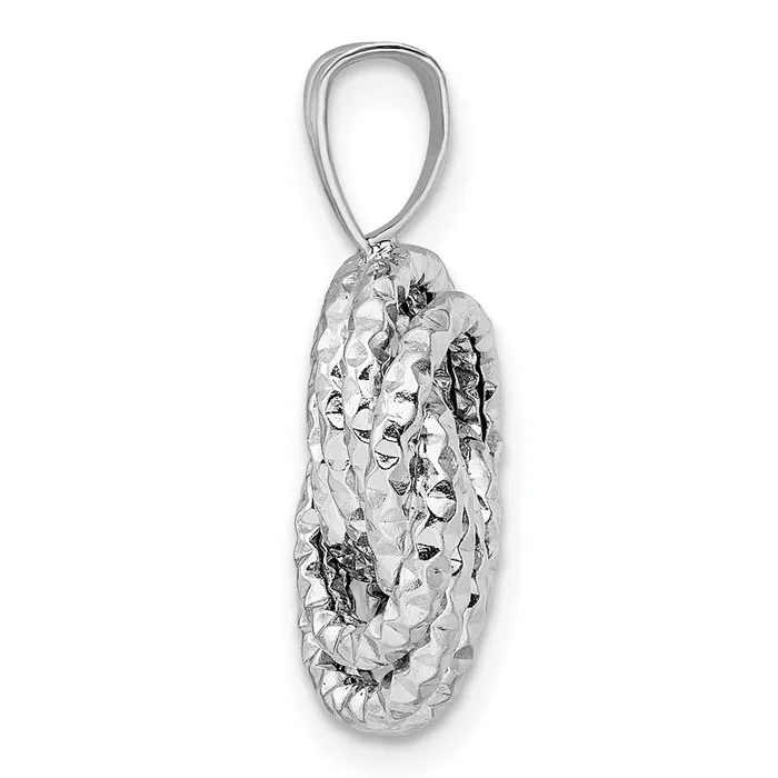 TreasureFineJewelers Necklaces Sterling Silver Rhodiumplated Textured Love Knot Pendant