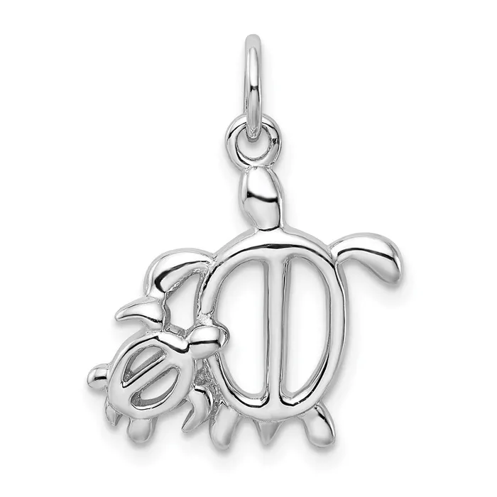 TreasureFineJewelers Necklaces Sterling Silver Rhodiumplated Turtles Pendant TreasureFineJewelers Necklaces Sterling Silver Rhodiumplated Turtles Pendant
