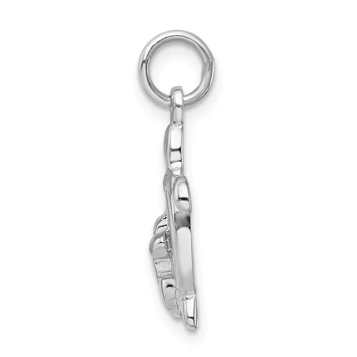 TreasureFineJewelers Necklaces Sterling Silver Rhodiumplated Turtles Pendant