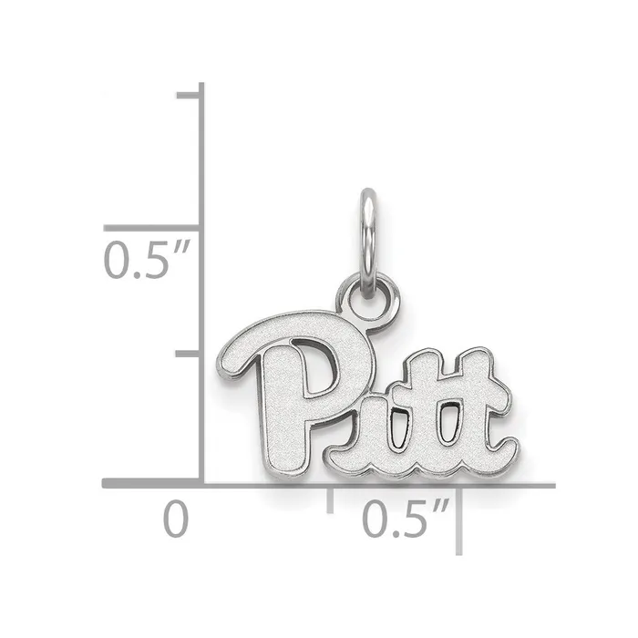 TreasureFineJewelers Necklaces Sterling Silver Rhodiumplated University of Pittsburgh Extra Small Pendant
