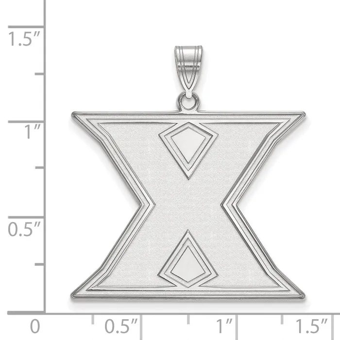 TreasureFineJewelers Necklaces Sterling Silver Rhodiumplated Xavier University Letter X Extra Large Pendant