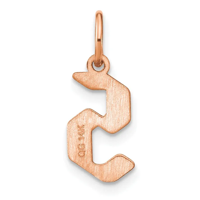 TreasureFineJewelers Necklaces Sterling Silver Roseplated Letter S Initial Pendant