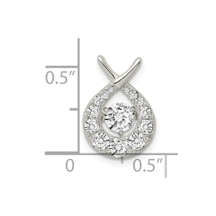 TreasureFineJewelers Necklaces Sterling Silver Vibrant CZ Pendant