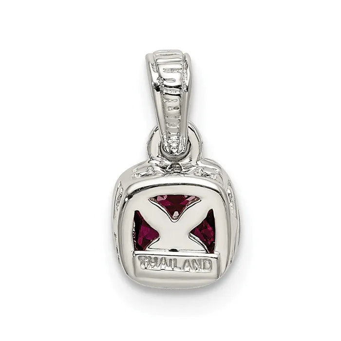 TreasureFineJewelers Necklaces Sterling Silver w 14K Accent Created Ruby Pendant