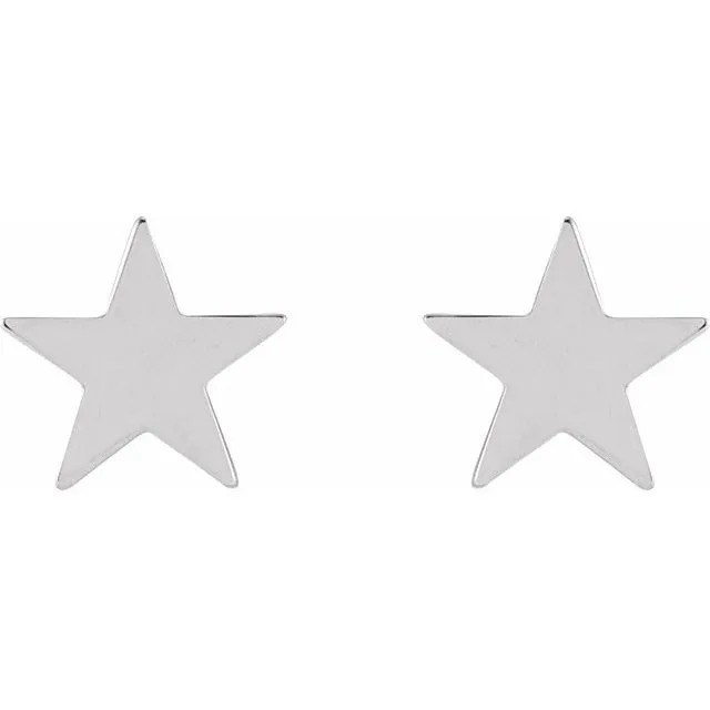 TreasureFineJewelers Platinum 62 mm Star Friction Post Back Earrings Earrings
