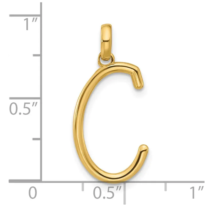 TreasureFineJewelers PreStyled Sets 14k Yellow Gold Fancy Letter C