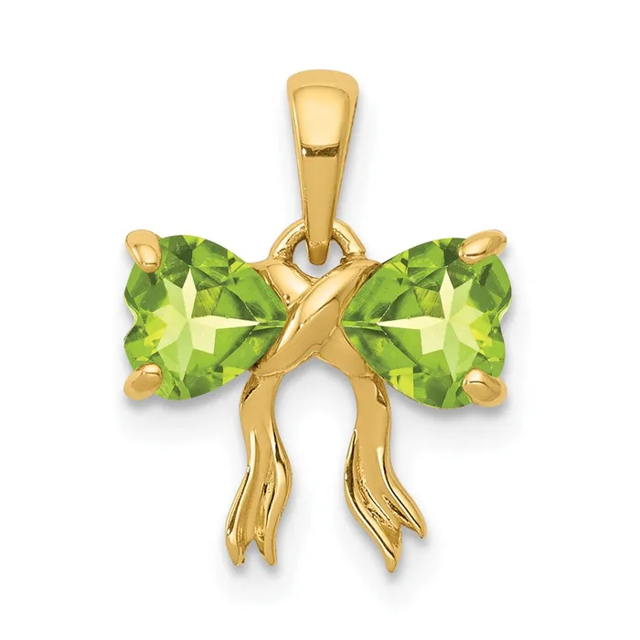 TreasureFineJewelers PreStyled Sets 14k Yellow Gold Gold Polished Peridot Bow Pendant TreasureFineJewelers PreStyled Sets 14k Yellow Gold Gold Polished Peridot Bow Pendant