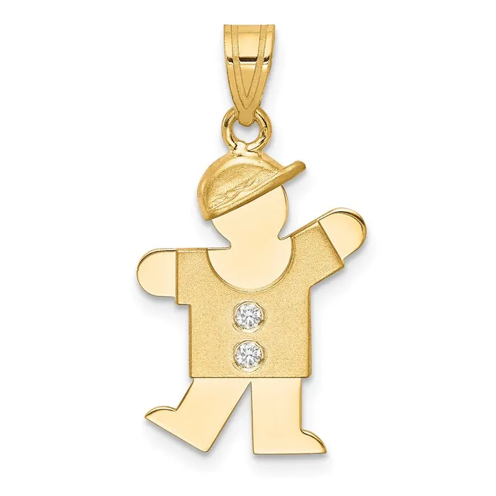 TreasureFineJewelers PreStyled Sets 14k Yellow Gold VS Diamond Kid Pendant TreasureFineJewelers PreStyled Sets 14k Yellow Gold VS Diamond Kid Pendant