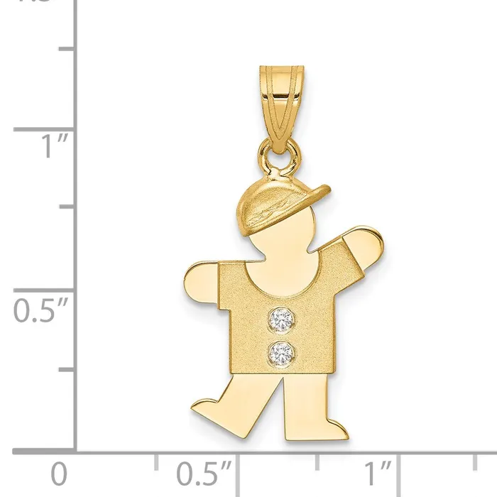 TreasureFineJewelers PreStyled Sets 14k Yellow Gold VS Diamond Kid Pendant