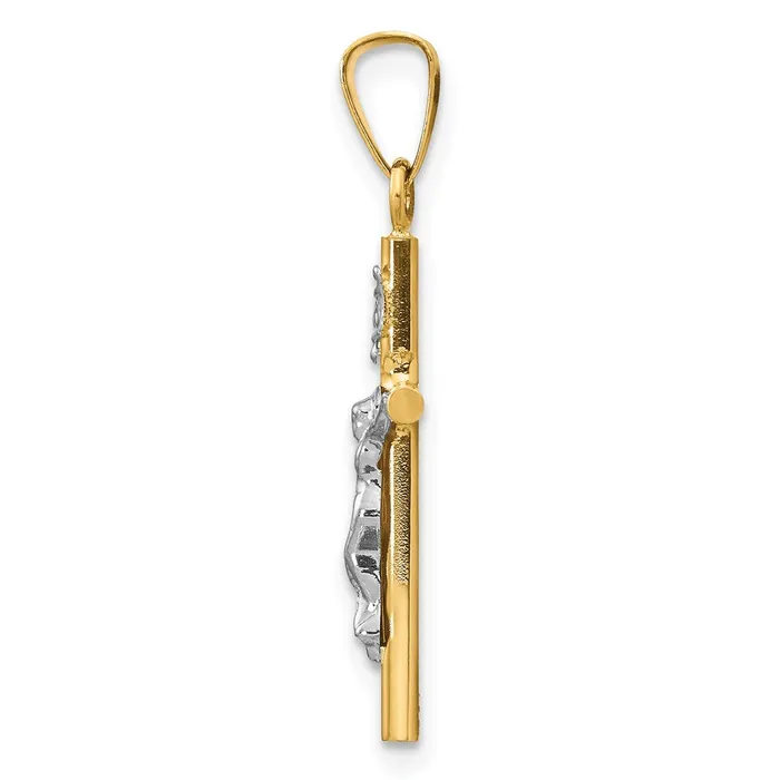 TreasureFineJewelers Rings 14k Twotone INRI Crucifix Pendant