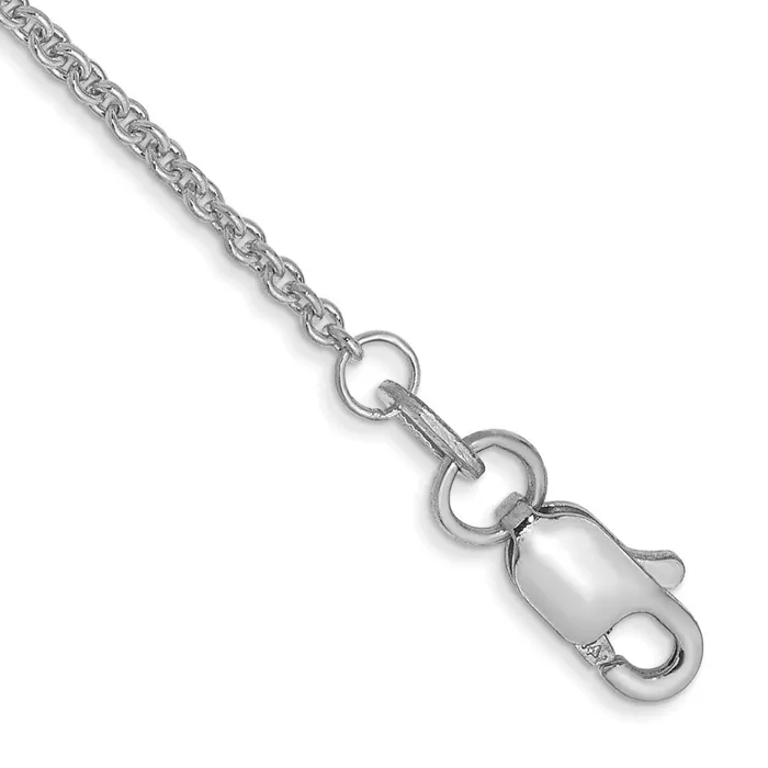 TreasureFineJewelers Rings 14K White Gold 9 inch 14mm Round Open Link Cable with Lobster Clasp Anklet TreasureFineJewelers Rings 14K White Gold 9 inch 14mm Round Open Link Cable with Lobster Clasp Anklet