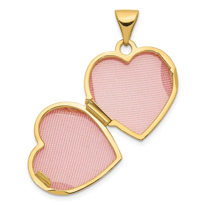 TreasureFineJewelers Rings 14k Yellow Gold 15mm Floral Heart Locket