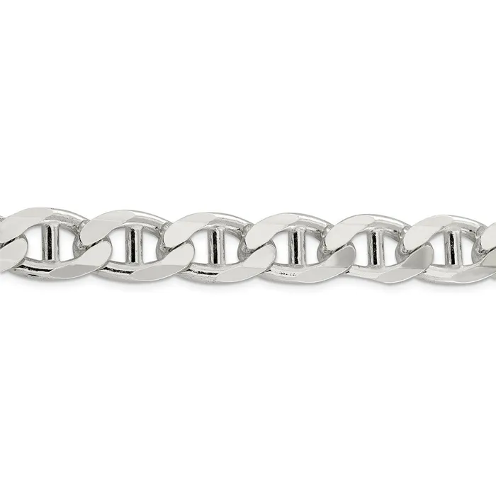 TreasureFineJewelers Rings Sterling Silver 135mm Flat Cuban Anchor Chain
