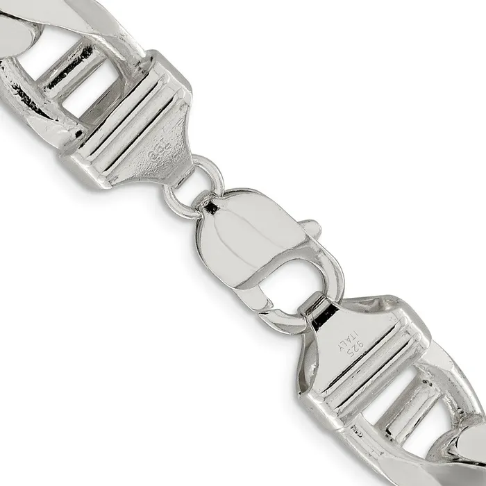 TreasureFineJewelers Rings Sterling Silver 135mm Flat Cuban Anchor Chain