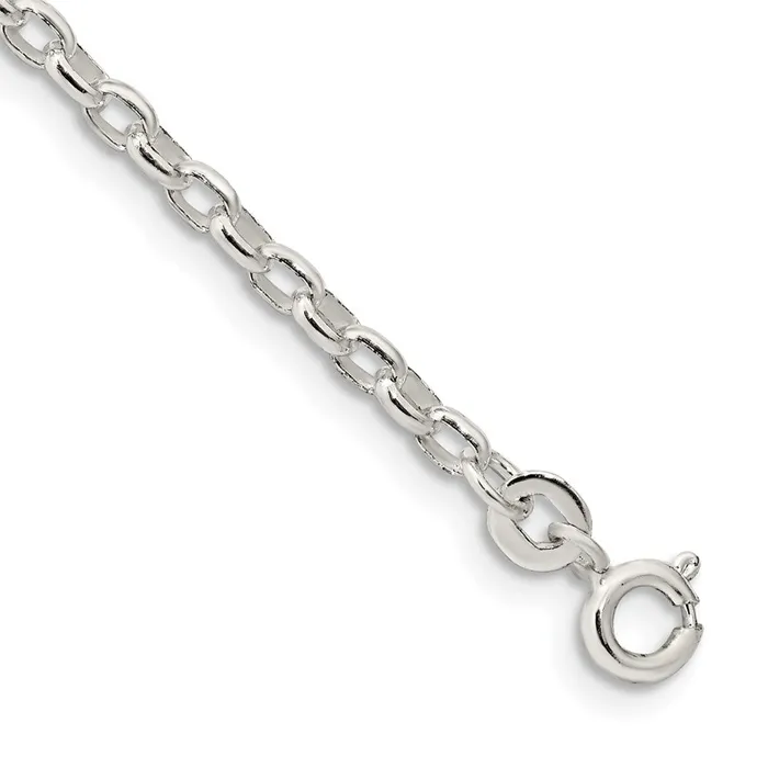 TreasureFineJewelers Rings Sterling Silver 275mm Oval Fancy Rolo Chain
