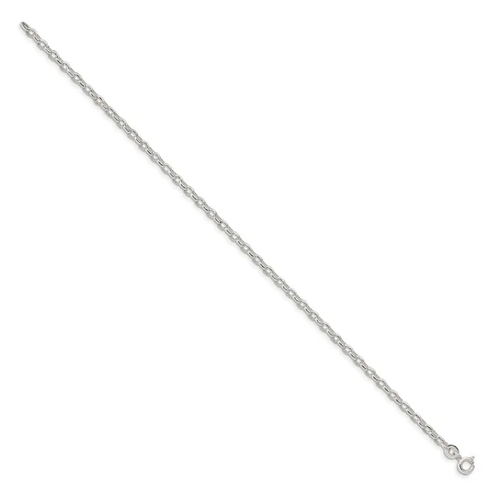 TreasureFineJewelers Rings Sterling Silver 275mm Oval Fancy Rolo Chain
