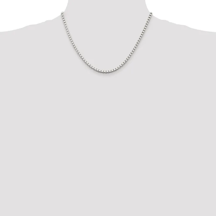 TreasureFineJewelers Rings Sterling Silver 3mm Box Chain