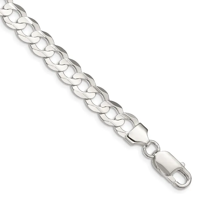 TreasureFineJewelers Rings Sterling Silver 8mm Concave Beveled Curb Chain TreasureFineJewelers Rings Sterling Silver 8mm Concave Beveled Curb Chain