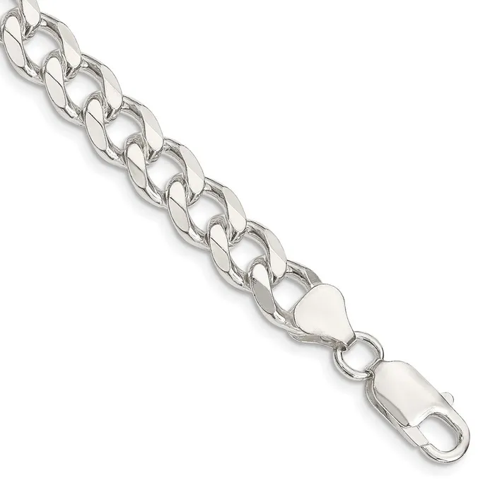 TreasureFineJewelers Rings Sterling Silver 8mm Curb Chain