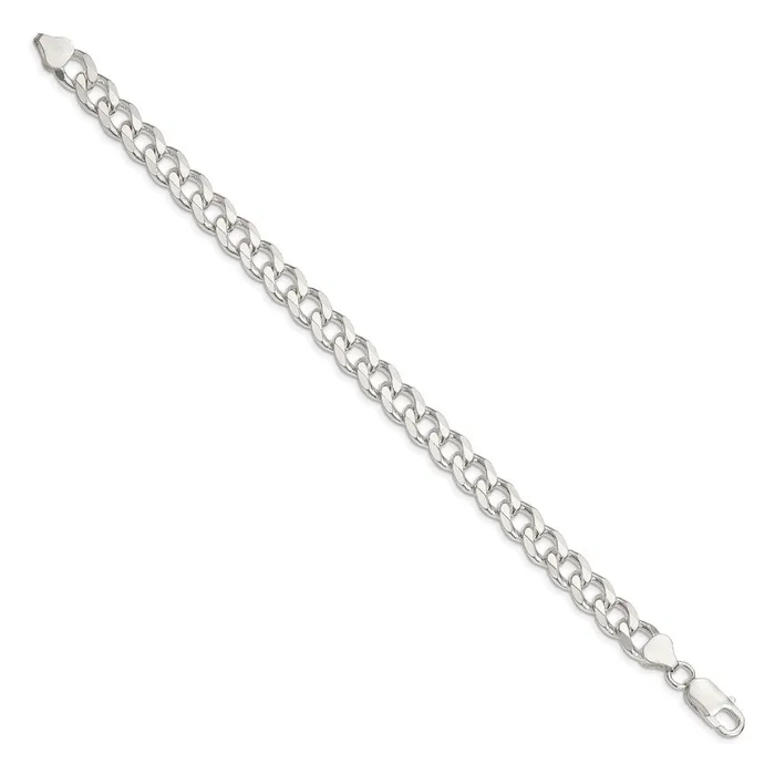 TreasureFineJewelers Rings Sterling Silver 8mm Curb Chain