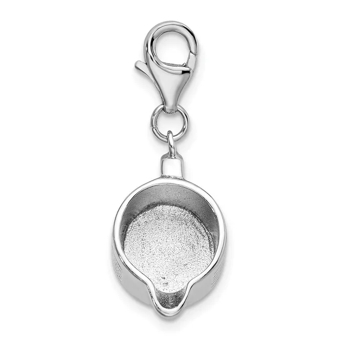 TreasureFineJewelers Rings Sterling Silver Amore La Vita Rhodiumpl Polished Measuring Cup Charm