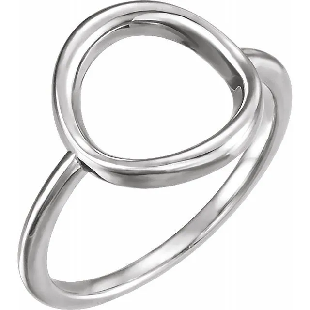 TreasureFineJewelers Rings Sterling Silver Circle Ring