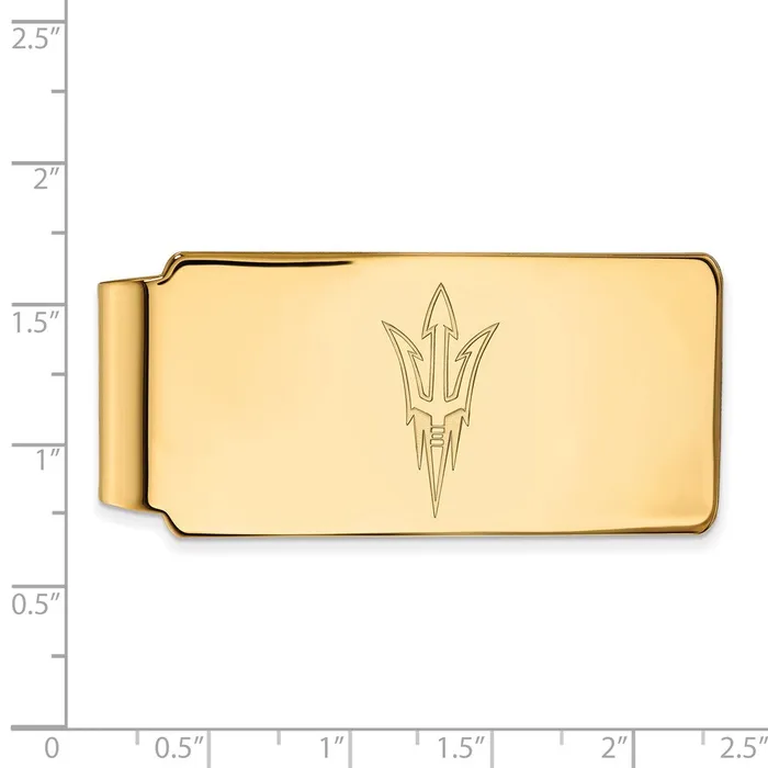 TreasureFineJewelers Rings Sterling Silver Goldplated Arizona State University Pitchfork Money Clip