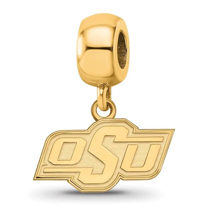 TreasureFineJewelers Rings Sterling Silver Goldplated LogoArt Oklahoma State University OSU Extra Small Dangle Bead Charm TreasureFineJewelers Rings Sterling Silver Goldplated LogoArt Oklahoma State University OSU Extra Small Dangle Bead Charm