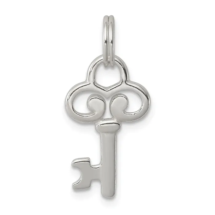 TreasureFineJewelers Rings Sterling Silver Key Charm