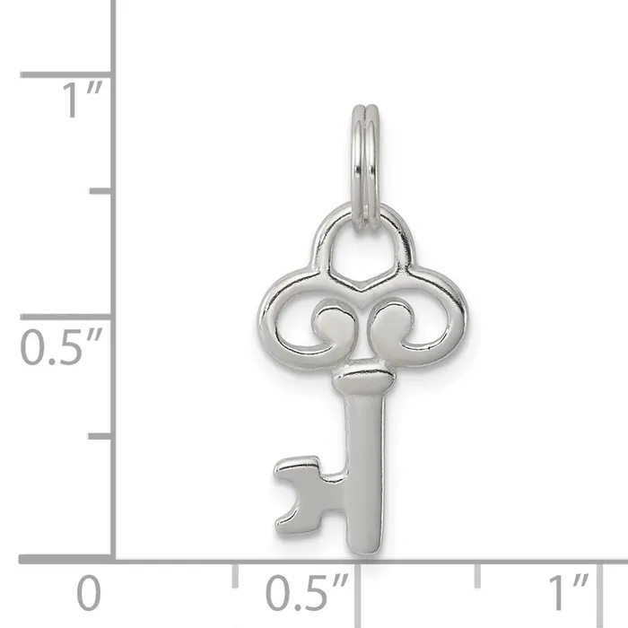 TreasureFineJewelers Rings Sterling Silver Key Charm
