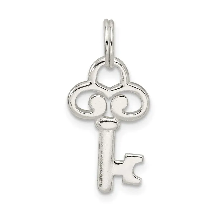 TreasureFineJewelers Rings Sterling Silver Key Charm