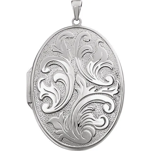 TreasureFineJewelers Rings Sterling Silver Oval Locket