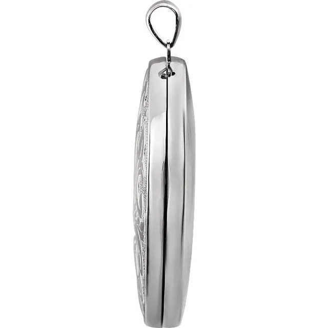TreasureFineJewelers Rings Sterling Silver Oval Locket