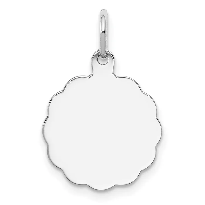 TreasureFineJewelers Rings Sterling Silver Rhplt Engraveable Polished FrontSatin Back Disc Charm TreasureFineJewelers Rings Sterling Silver Rhplt Engraveable Polished FrontSatin Back Disc Charm