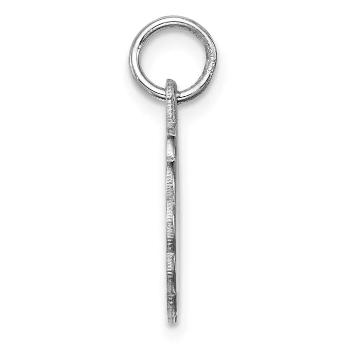 TreasureFineJewelers Rings Sterling Silver Rhplt Engraveable Polished FrontSatin Back Disc Charm