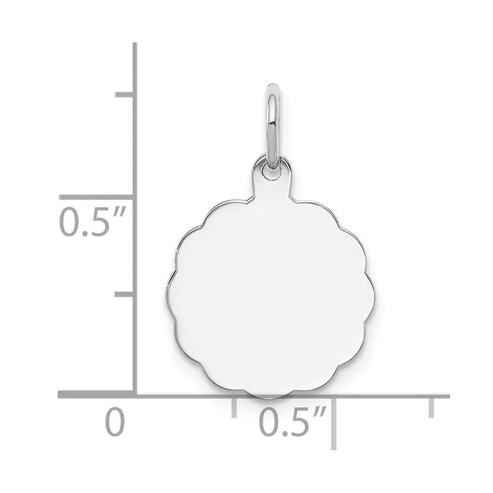 TreasureFineJewelers Rings Sterling Silver Rhplt Engraveable Polished FrontSatin Back Disc Charm