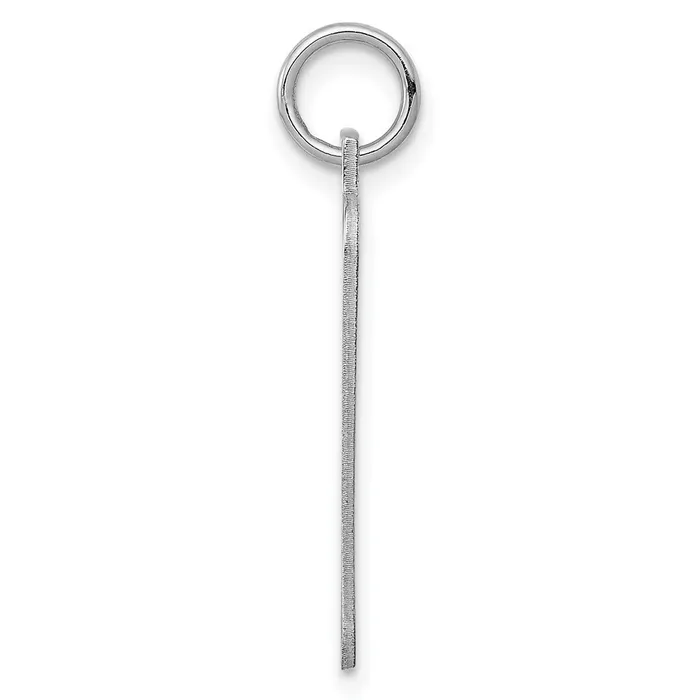 TreasureFineJewelers Rings Sterling Silver Rhodplated Eng Rect Polish FrontSatin Back Disc Charm