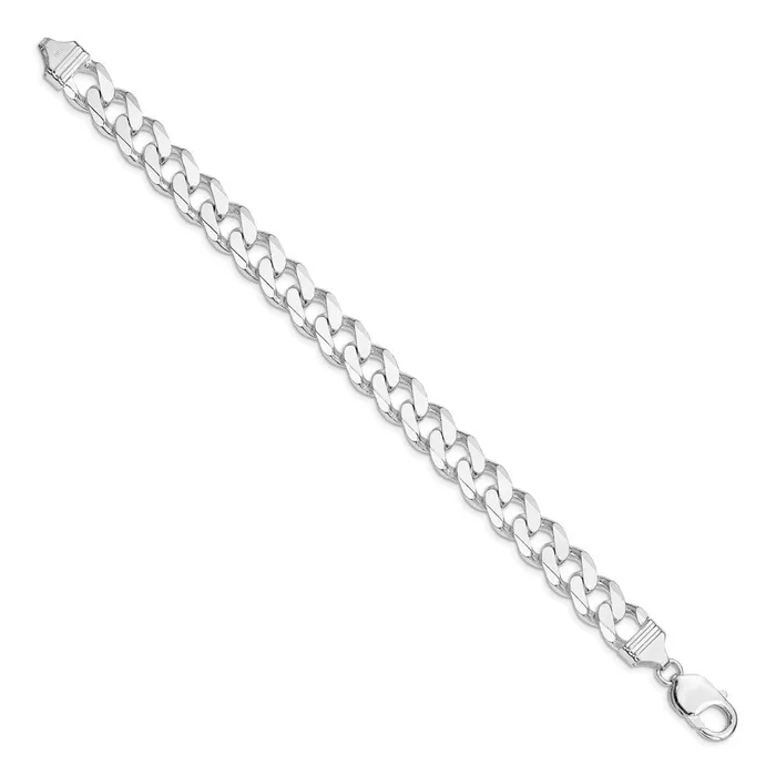 TreasureFineJewelers Rings Sterling Silver Rhodiumplated 11mm Curb Chain