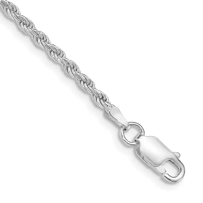 TreasureFineJewelers Rings Sterling Silver Rhodiumplated 225mm Diamondcut Rope Chain TreasureFineJewelers Rings Sterling Silver Rhodiumplated 225mm Diamondcut Rope Chain