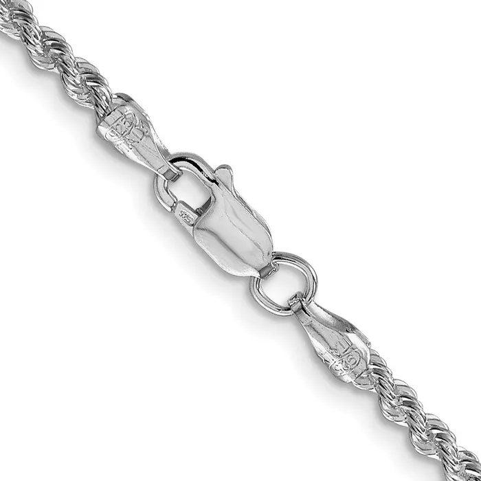 TreasureFineJewelers Rings Sterling Silver Rhodiumplated 25mm Solid Rope Chain