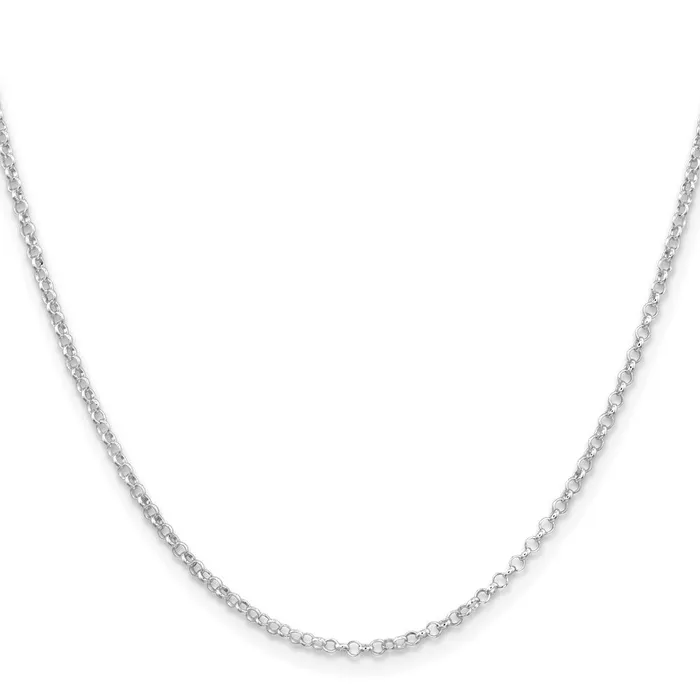 TreasureFineJewelers Rings Sterling Silver Rhodiumplated 2mm Rolo Chain