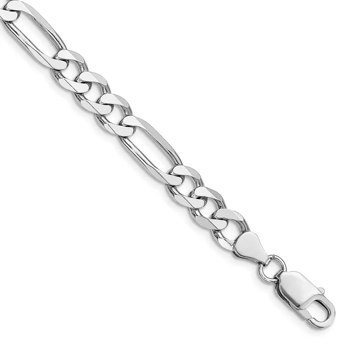 TreasureFineJewelers Rings Sterling Silver Rhodiumplated 75mm Figaro Chain TreasureFineJewelers Rings Sterling Silver Rhodiumplated 75mm Figaro Chain