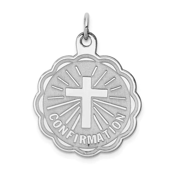 TreasureFineJewelers Rings Sterling Silver Rhodiumplated Confirmation Disc Charm TreasureFineJewelers Rings Sterling Silver Rhodiumplated Confirmation Disc Charm